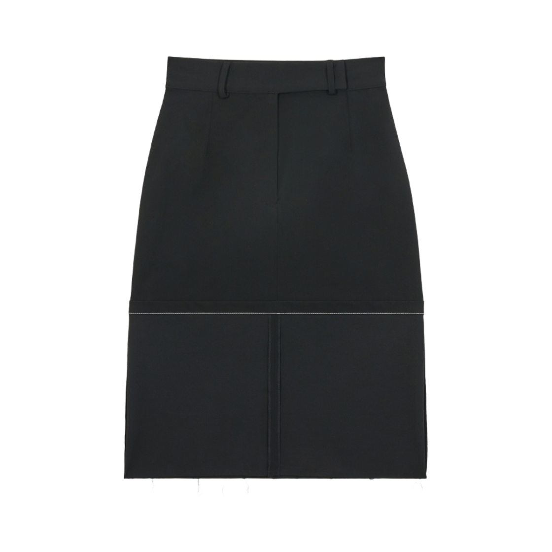 (W) MM6 메종 마르지엘라 니 렝스 스커트 블랙((W) MM6 Maison Margiela Knee Length Skirt Black) - 1