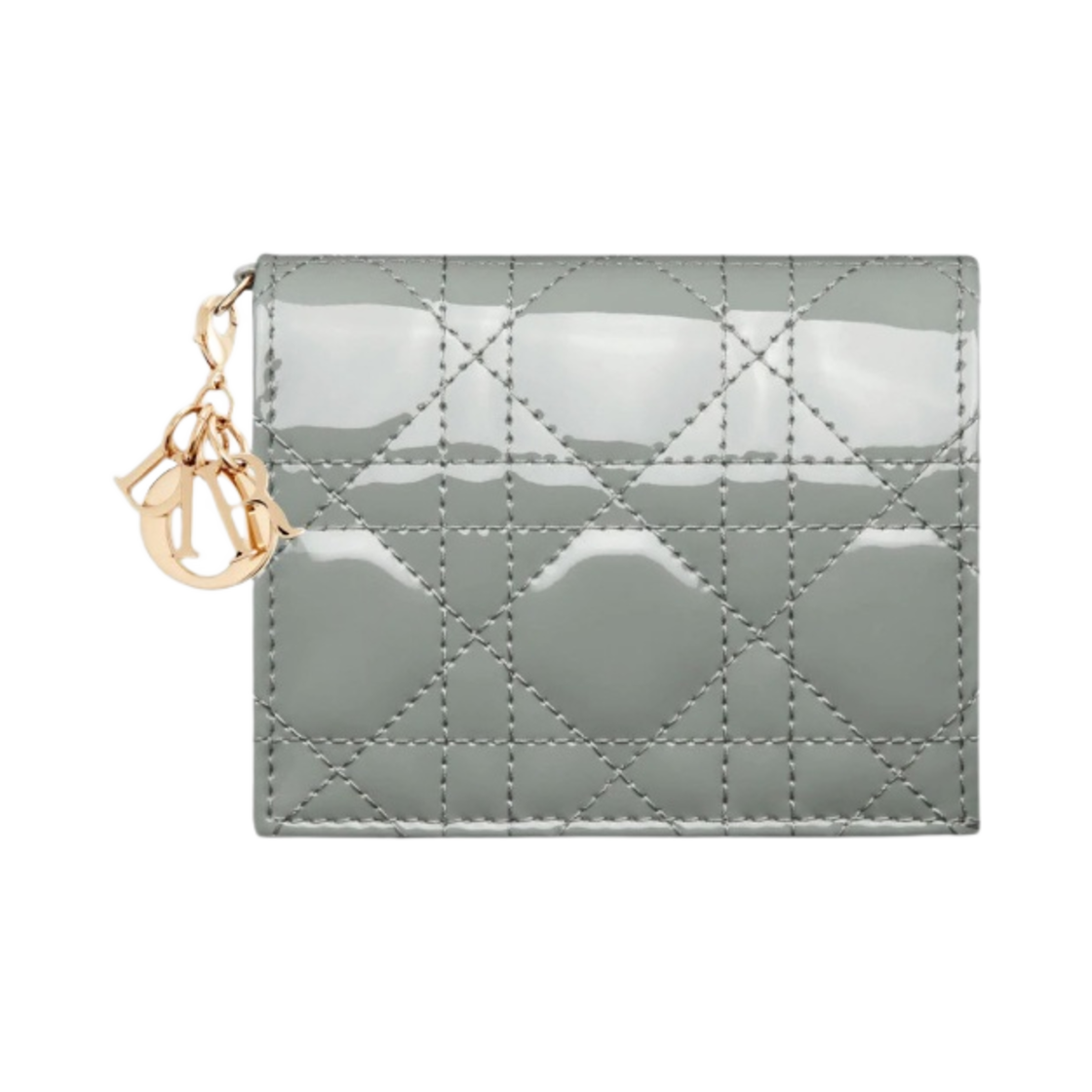 디올 미니 레이디 지갑 페이턴트 까나쥬 카프스킨 그레이(Dior Mini Lady Wallet Patent Cannage Calfskin Gray) - 1