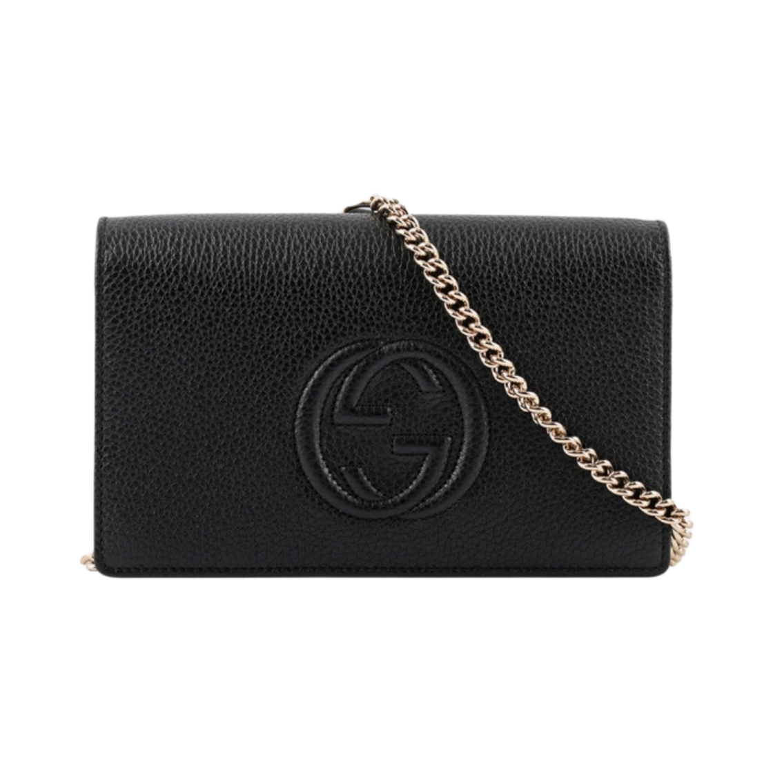 598211-A7M0G-1000 Gucci Soho Chain Wallet Black