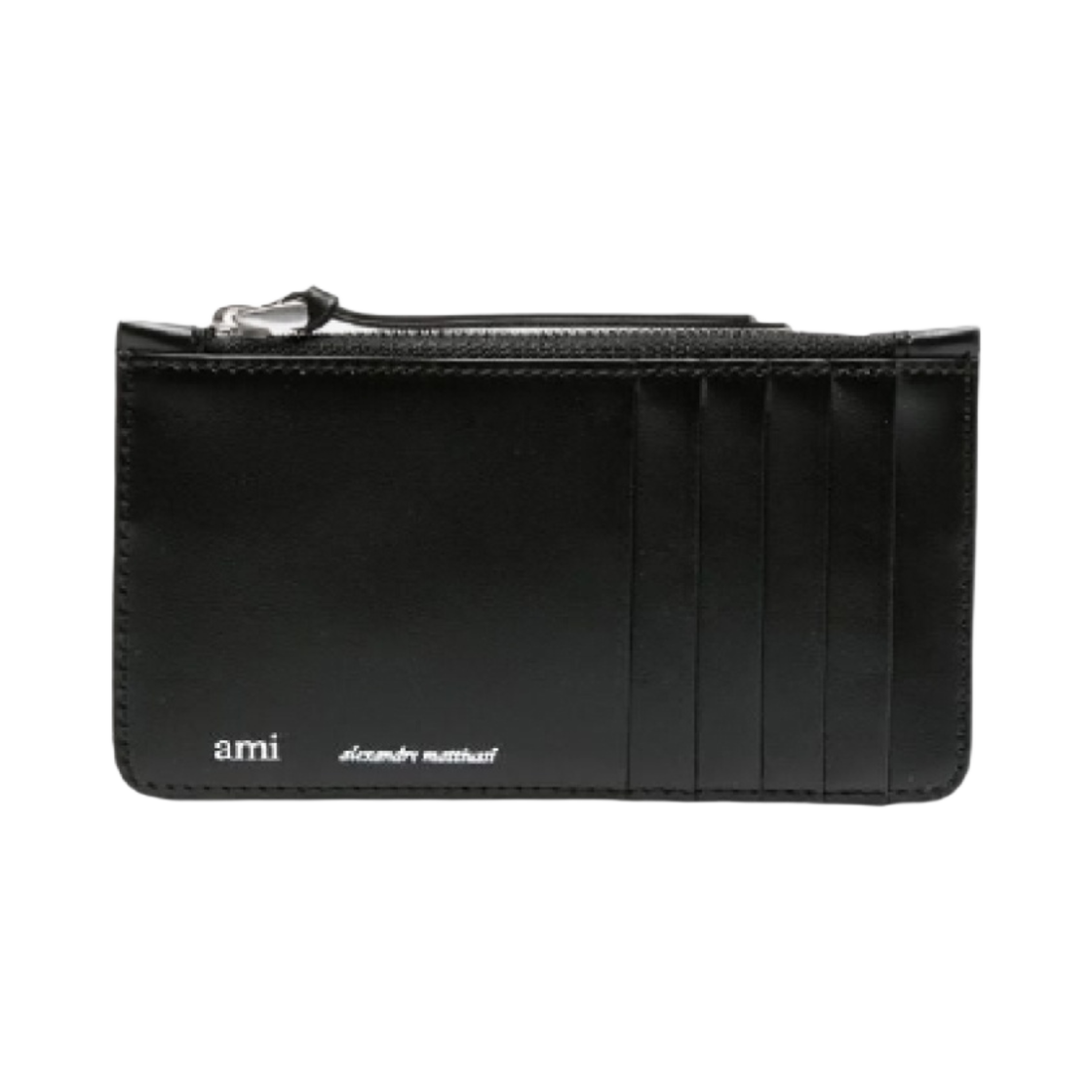 아미 로고 프린트 지퍼 카드 월렛 블랙(AMI Logo Print Zipped Card Wallet Black)