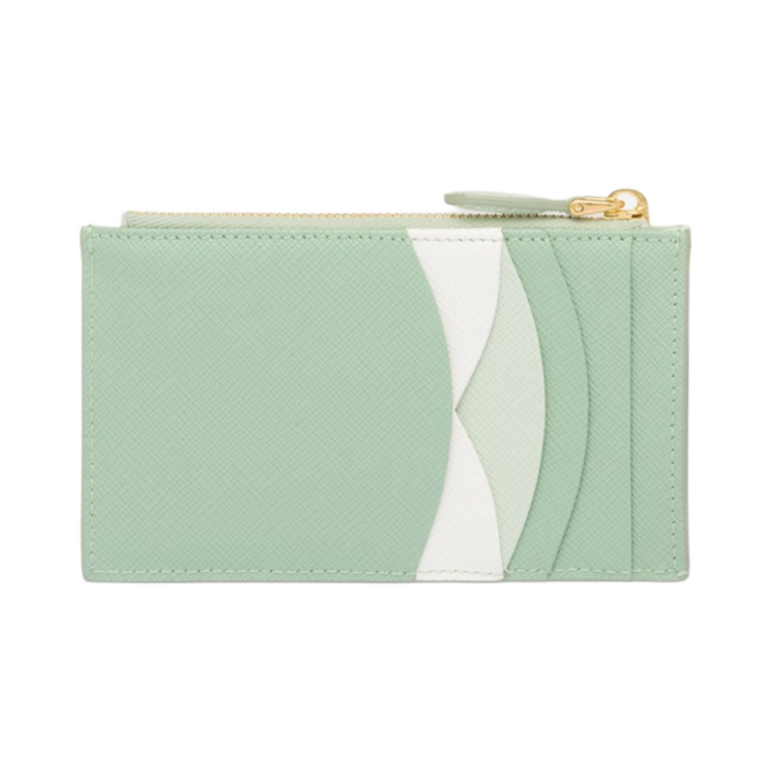 프라다 사피아노 레더 카드 홀더 아쿠아 아쿠아마린(Prada Saffiano Leather Card Holder Aqua Aquamarine) - 2