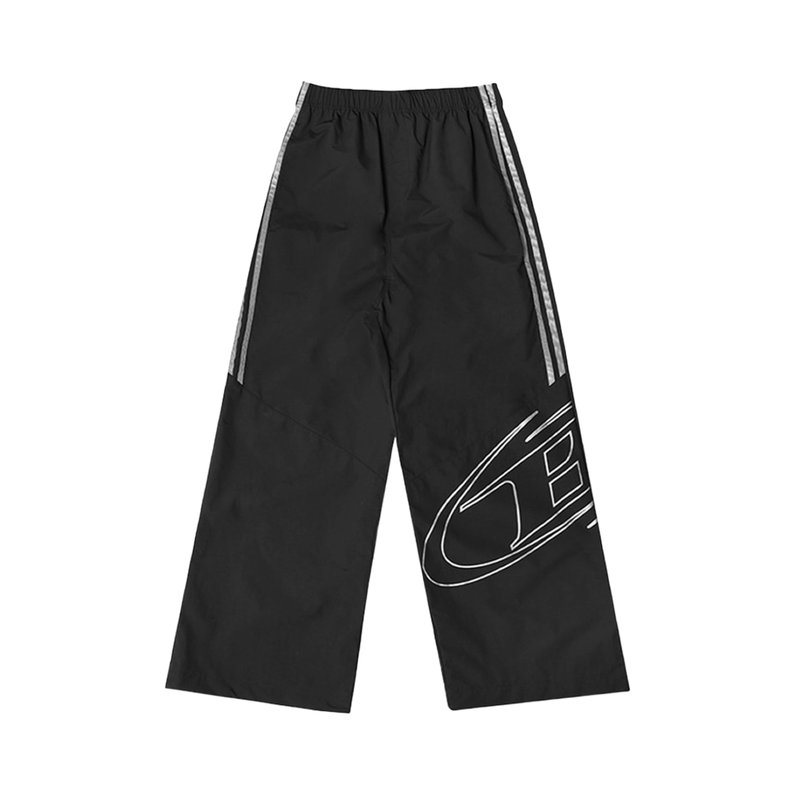 BF3MLP220BK BORN TO WIN Reflective Line Big Symbol Wide Pants Black