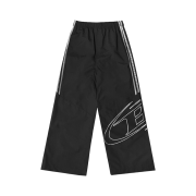 BORN TO WIN Reflective Line Big Symbol Wide Pants Black