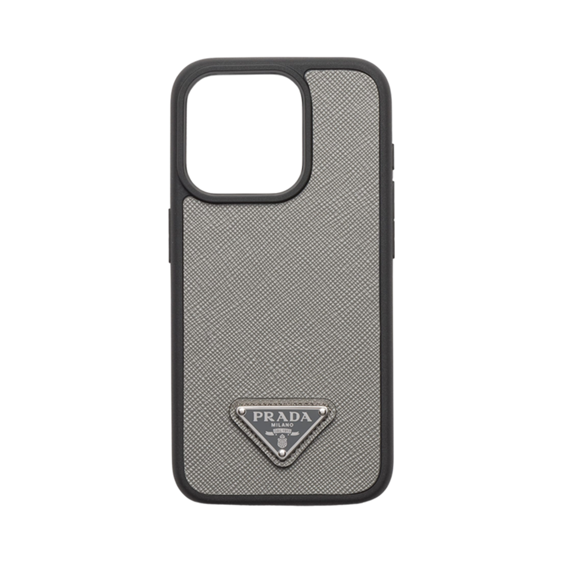 프라다 사피아노 레더 커버 포 아이폰 15 프로 마블 그레이(Prada Saffiano Leather Cover For iPhone 15 Pro Marble Gray)