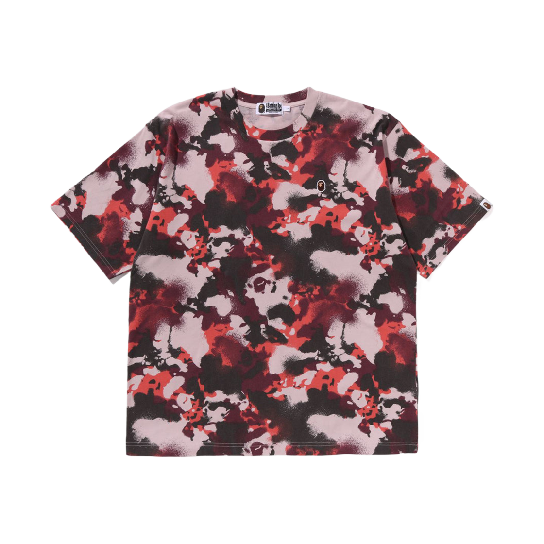 - BAPE Map Camo Ape Head One Point Relaxed Fit T-Shirt Red - 대표 이미지 #1