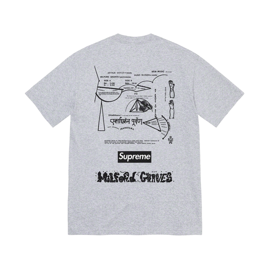 슈프림 밀포드 그레이브스 티셔츠 헤더 그레이 - 22FW(Supreme Milford Graves T-Shirt Heather Grey - 22FW) - 1