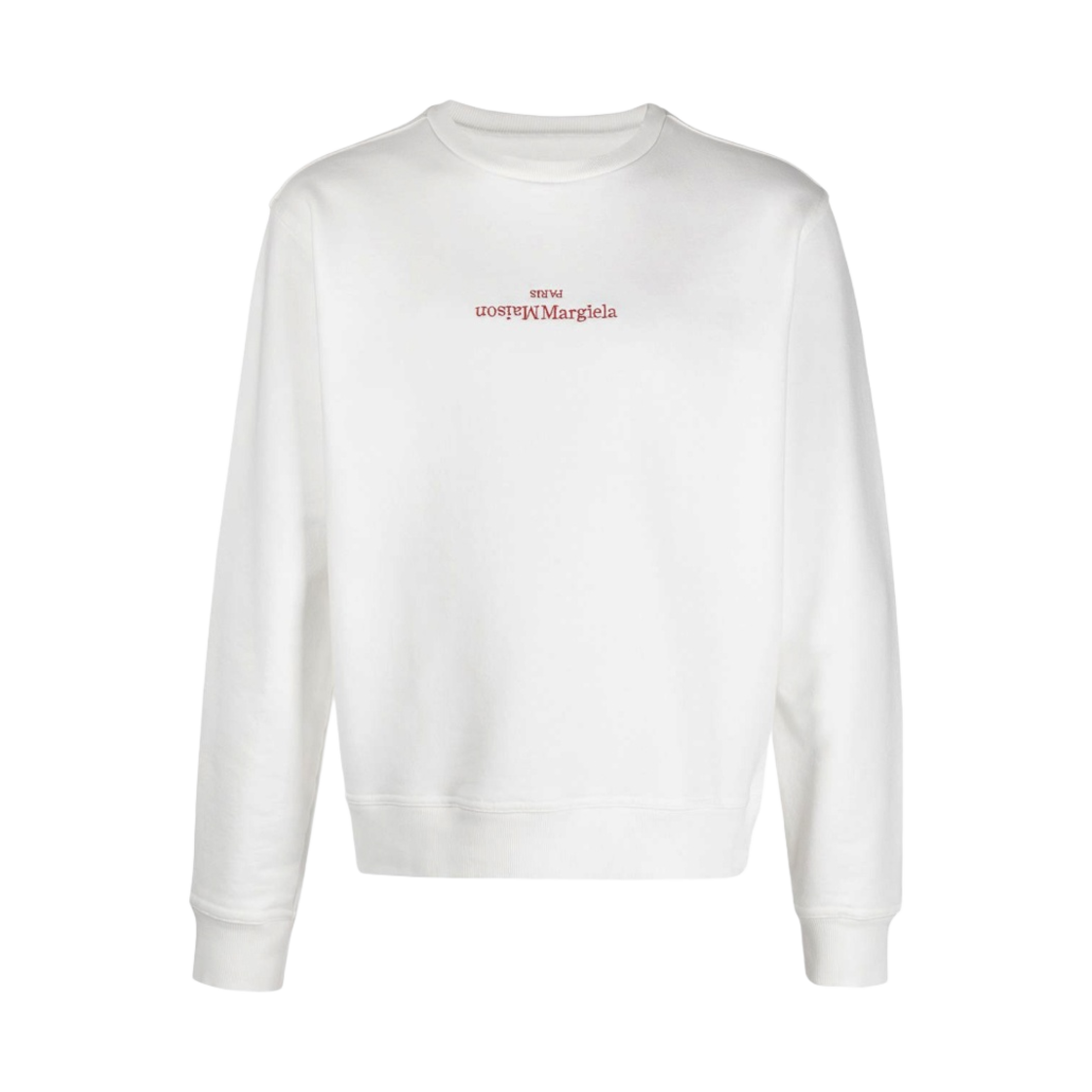 메종 마르지엘라 리버스 스티치 로고 스웨트셔츠 아이보리