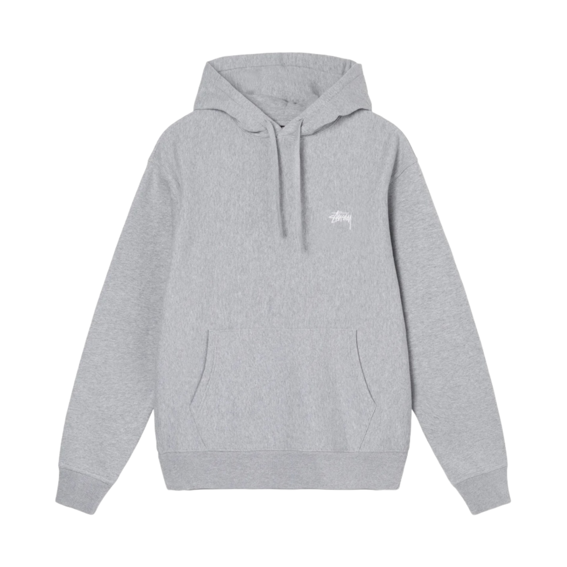 스투시 오버다이드 스탁 로고 후드 그레이 헤더