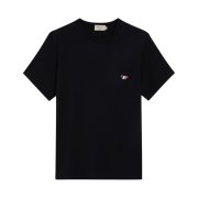 Maison Kitsune Tricolor Fox Patch Classic Pocket T-Shirt Black