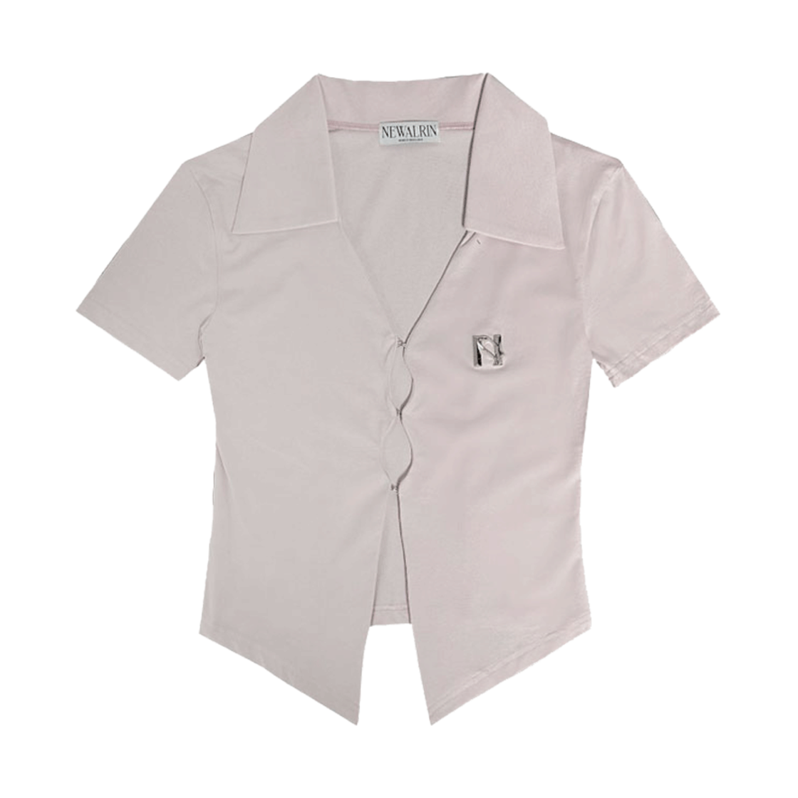 25SPRINGTOP08_02 Newalrin emblem short sleeve shirt Top BabyPink