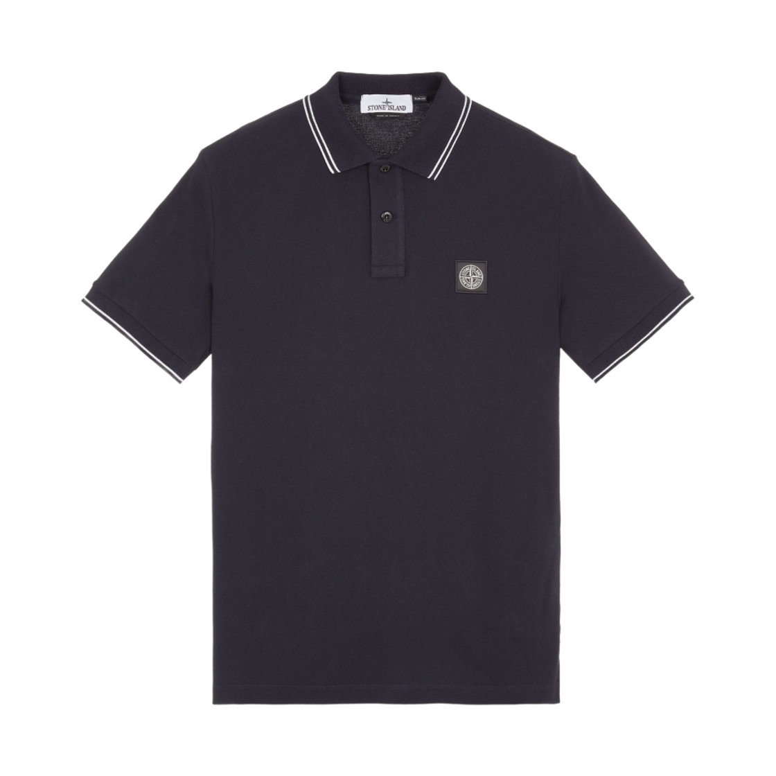 스톤 아일랜드 2SC18 스트레치 코튼 피케 숏슬리브 폴로 셔츠 네이비 블루 - 23FW(Stone Island 2SC18 Stretch Cotton Pique Short Sleeve Polo Shirt Navy Blue - 23FW) - 1