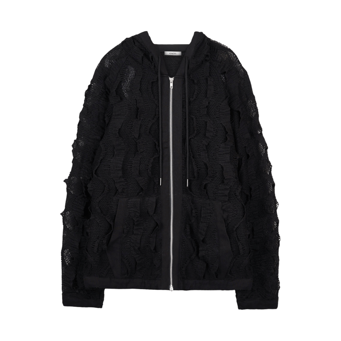 코어:11 메쉬 집 후디 블랙 Ignota Core:11 Mesh Zip Hoodie Black