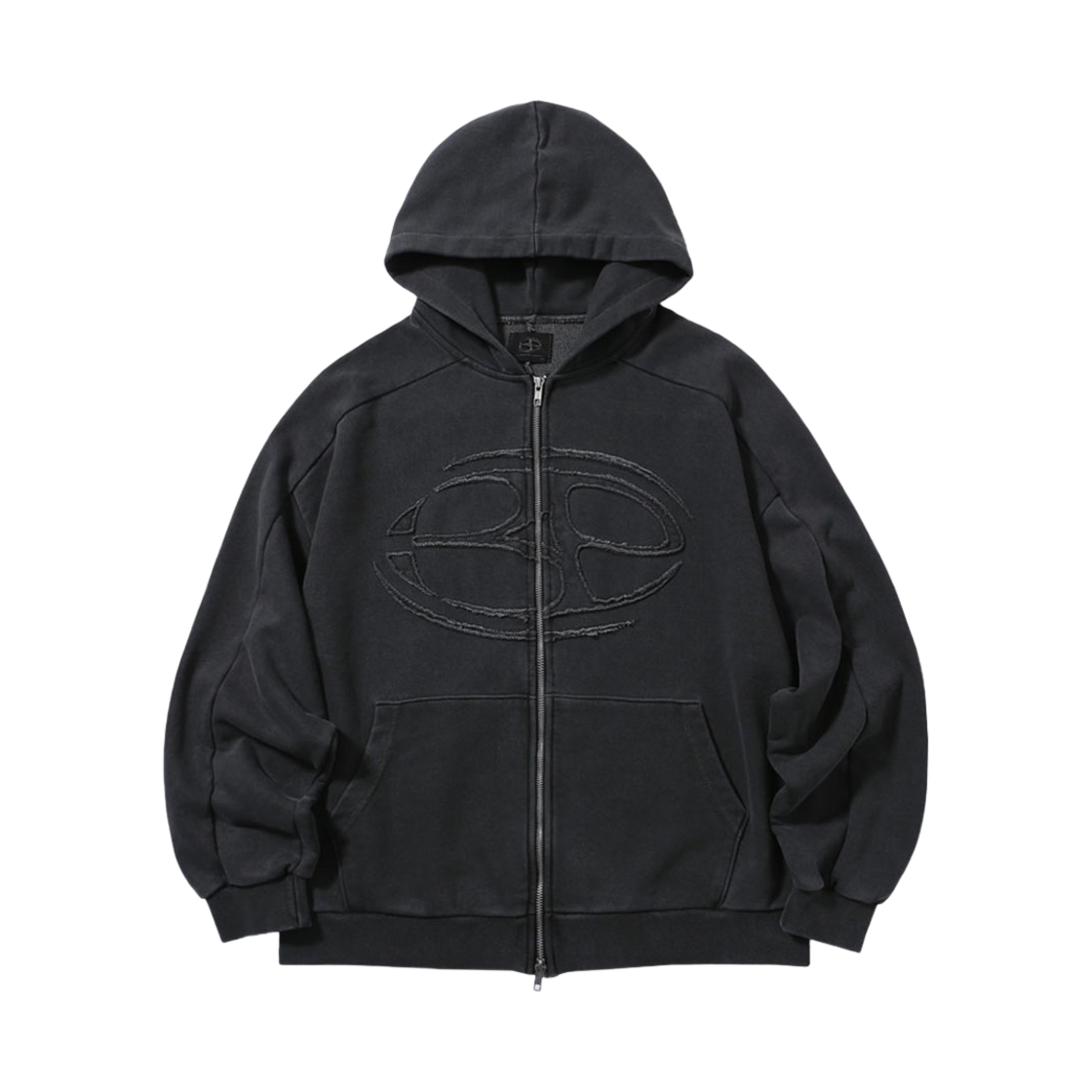 비피투디스오더 어드밴스트 피그먼트 심볼 로고 후드집업 차콜(BP2DISORDER Advanced Pigmented Symbol Logo Hood Zipup Charcoal)