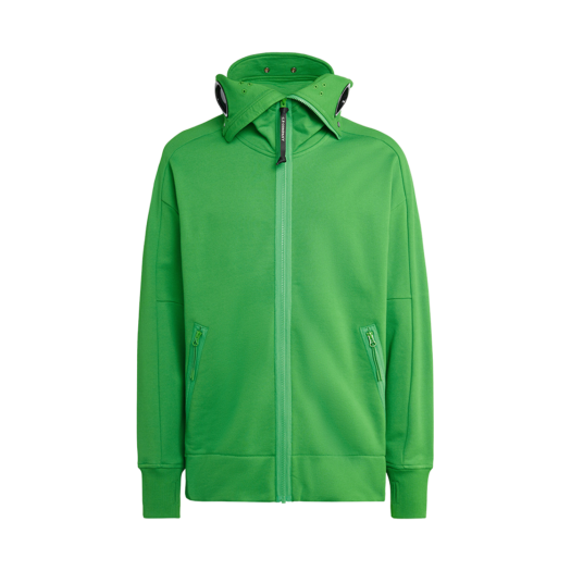 C.P. Company Diagonal Raised Fleece Zipped Goggle Hoodie Classic Green - 23FW