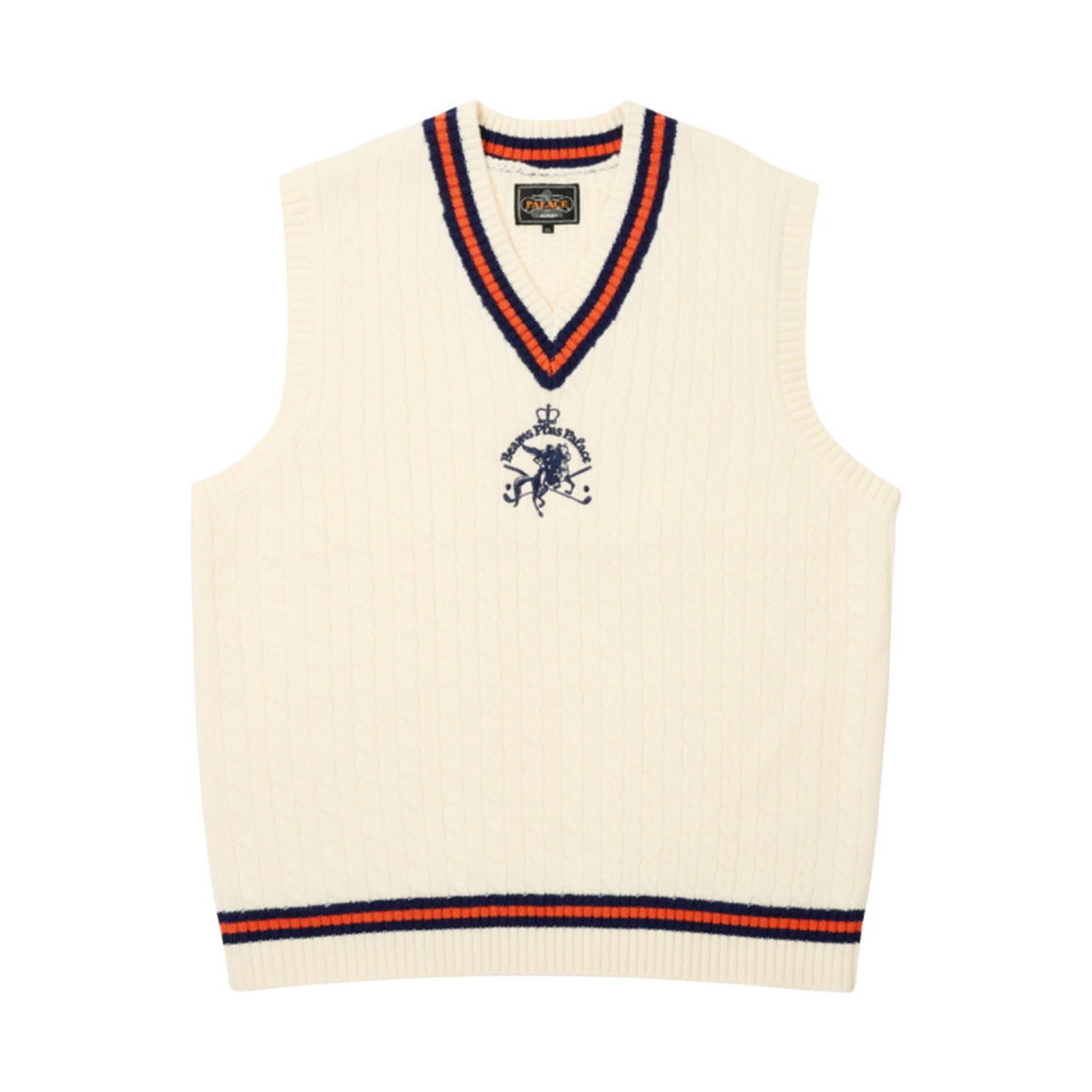 팔라스 x 빔즈 플러스 케이블 베스트 샌드 - 24FW(Palace x Beams Plus Cable Vest Sand - 24FW) - 1