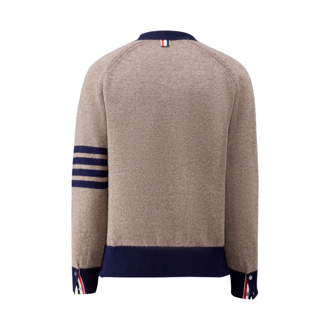 톰브라운 셰틀랜드 울 래글런 사선 릴렉스드 브이넥 가디건 미디움 브라운(Thom Browne Shetland Wool Raglan 4-Bar Relaxed V-Neck Cardigan Medium Brown) - 2