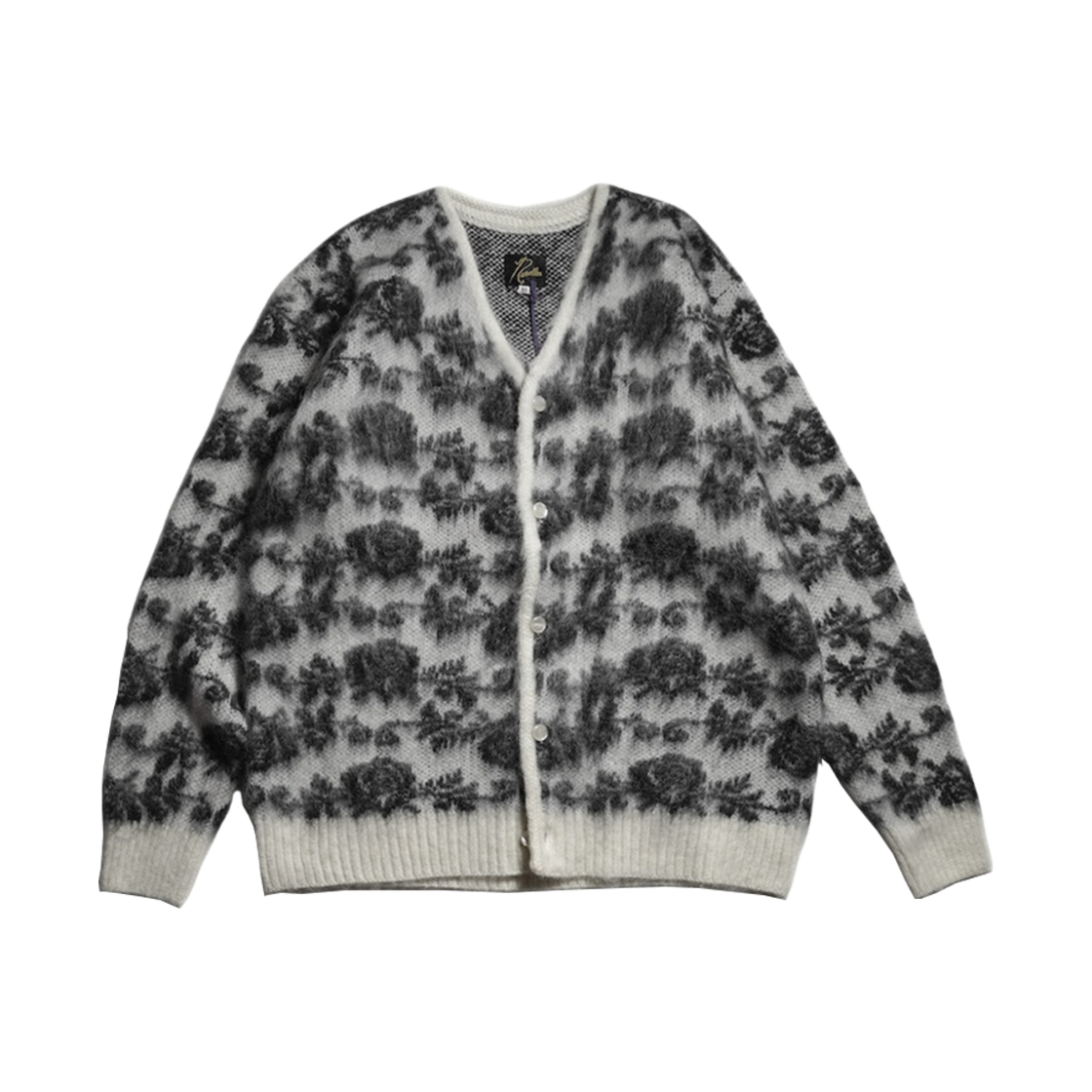 니들스 모헤어 가디건 로즈 화이트 블랙(Needles Mohair Cardigan Rose White Black)