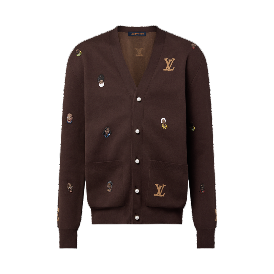 - Louis Vuitton Embroidered Cotton Cardigan Ebony