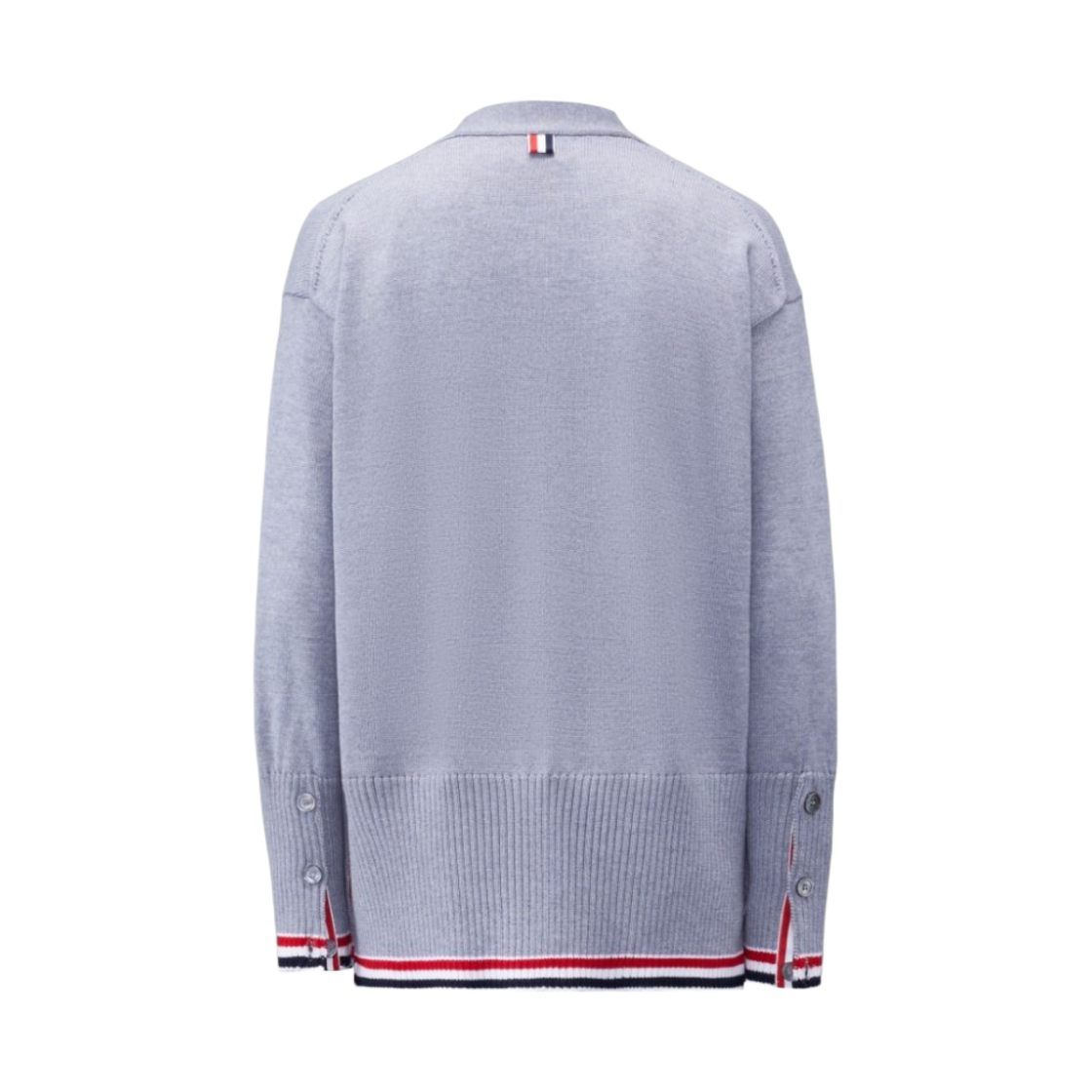 톰브라운 울 이그재저레이트 브이넥 가디건 라이트 그레이(Thom Browne Wool Exaggerated V-Neck Cardigan Light Grey) - 2