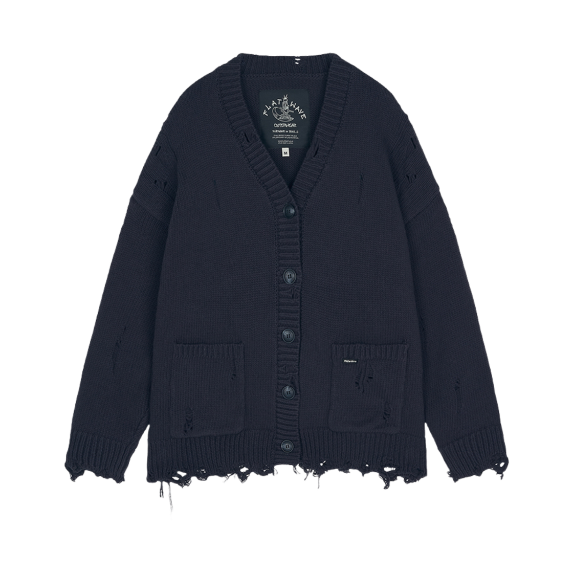 Xaos Cardigan Dark Navy Flatwave in Seoul Xaos Vintage Cotton Cardigan Dark Navy