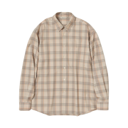 Auralee Super Light Wool Check Shirt Light Beige Check - 22AW