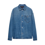 Prada Padding Denim Shirt Light Blue