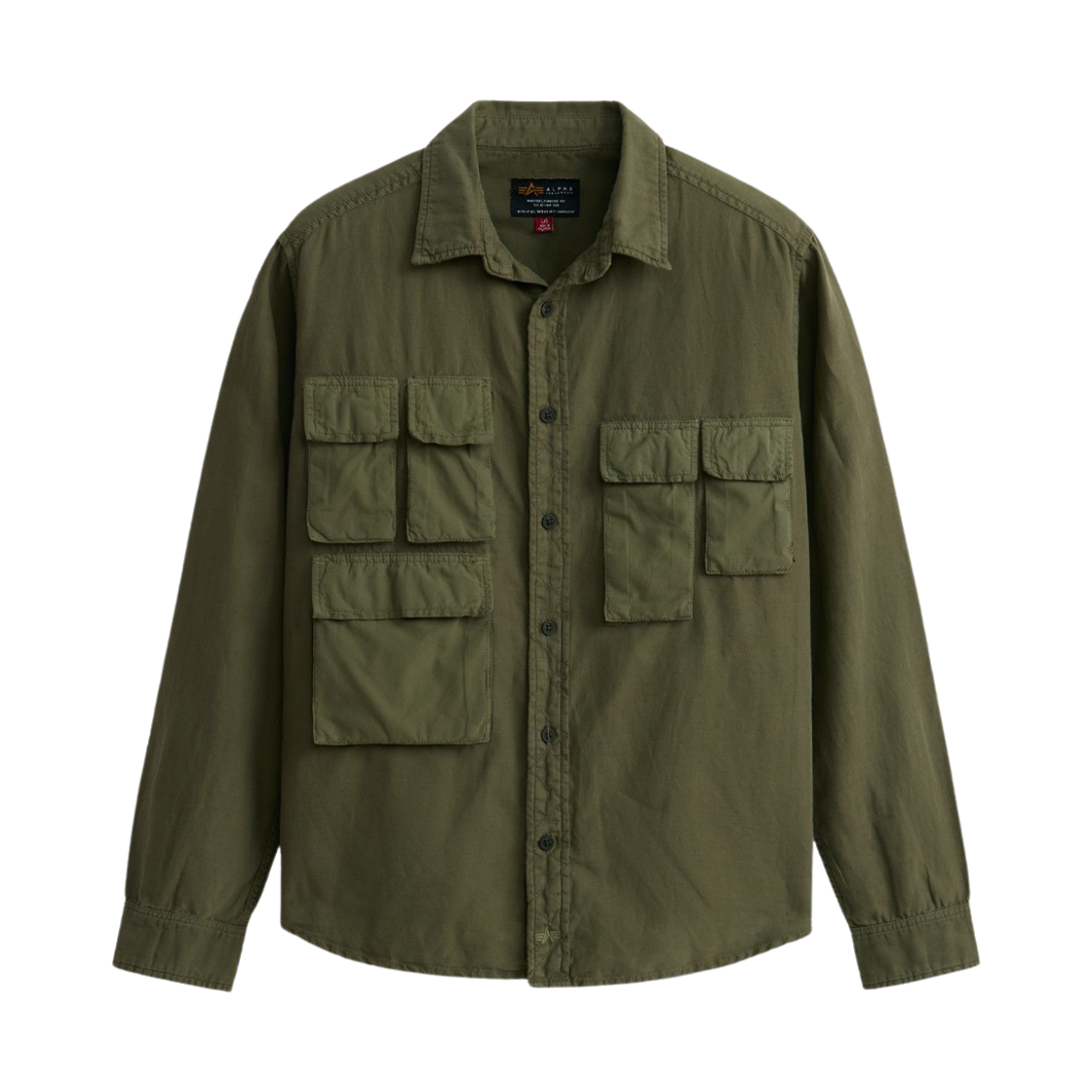 AI24I1000030O1G ALPHA INDUSTRIES Long Sleeve Multi Pocket Shirt Og-107 Green