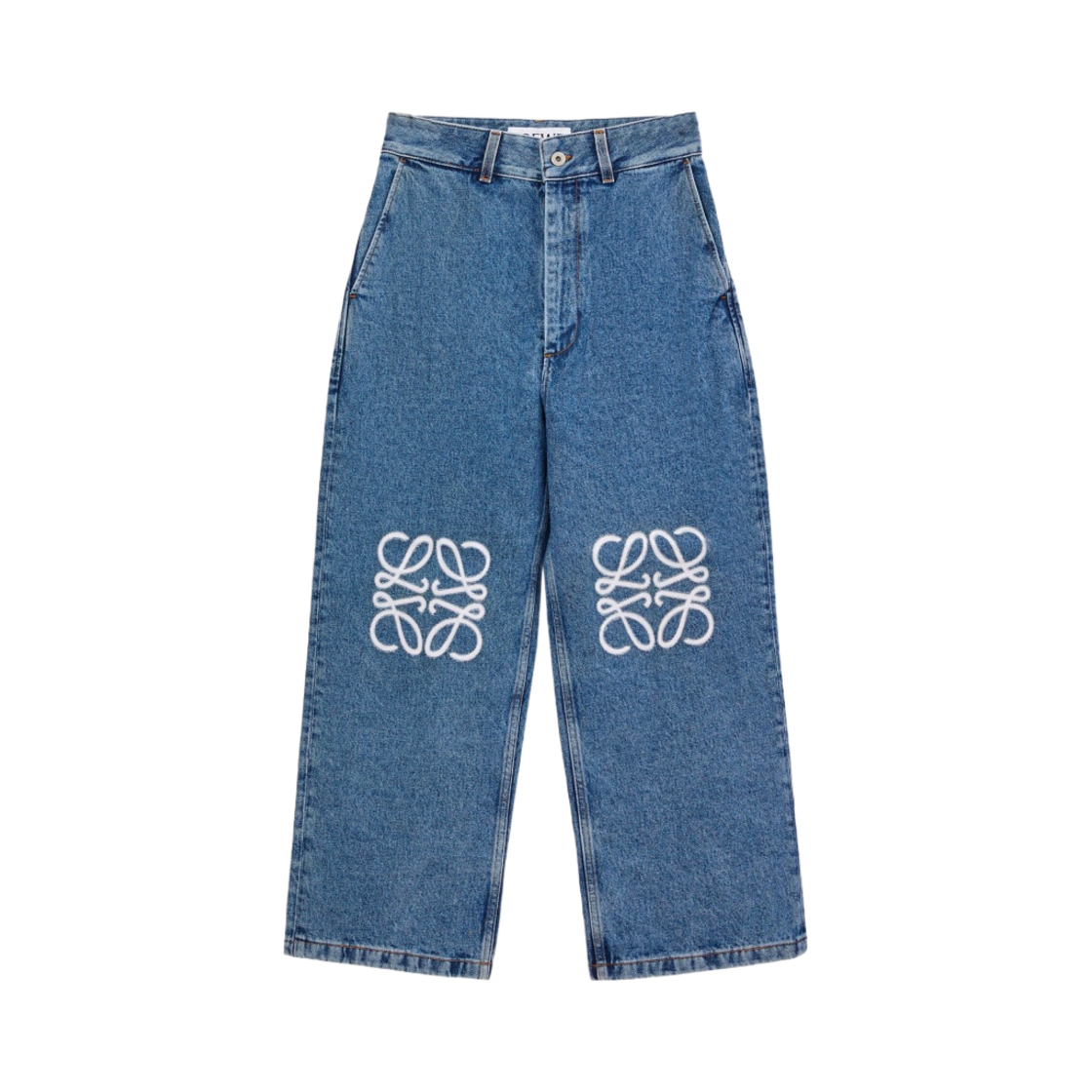 (W) 로에베 데님 아나그램 배기 데님 진 블루((W) Loewe Anagram Baggy Denim Jeans Blue)