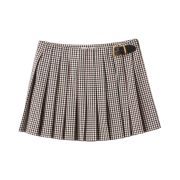 (W) Miu Miu Gingham Check Skirts Burgundy