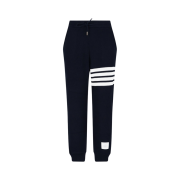 Thom Browne Cashmere Waffle 4-Bar Sweatpants Navy