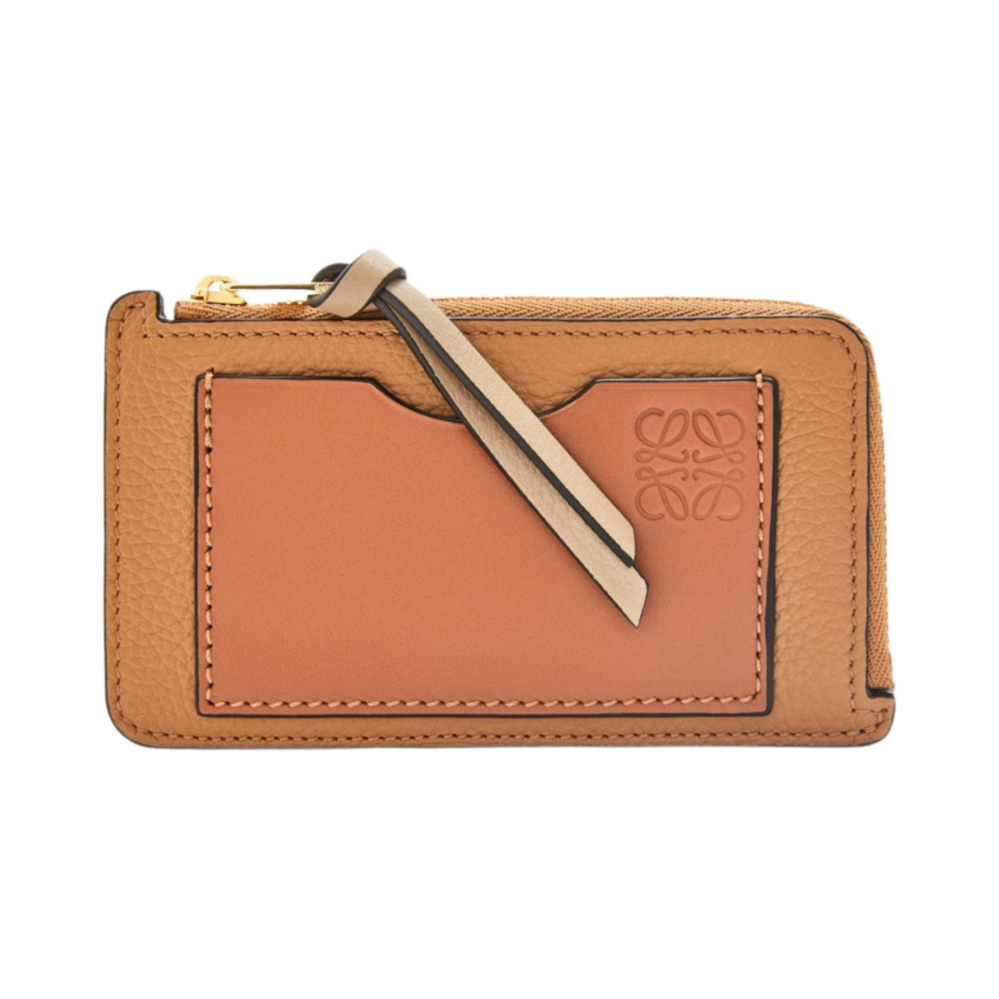 로에베 코인 카드 홀더 소프트 그레인드 카프스킨 토피 탄(Loewe Coin Card Holder in Soft Grained Calfskin Toffee Tan) - 1