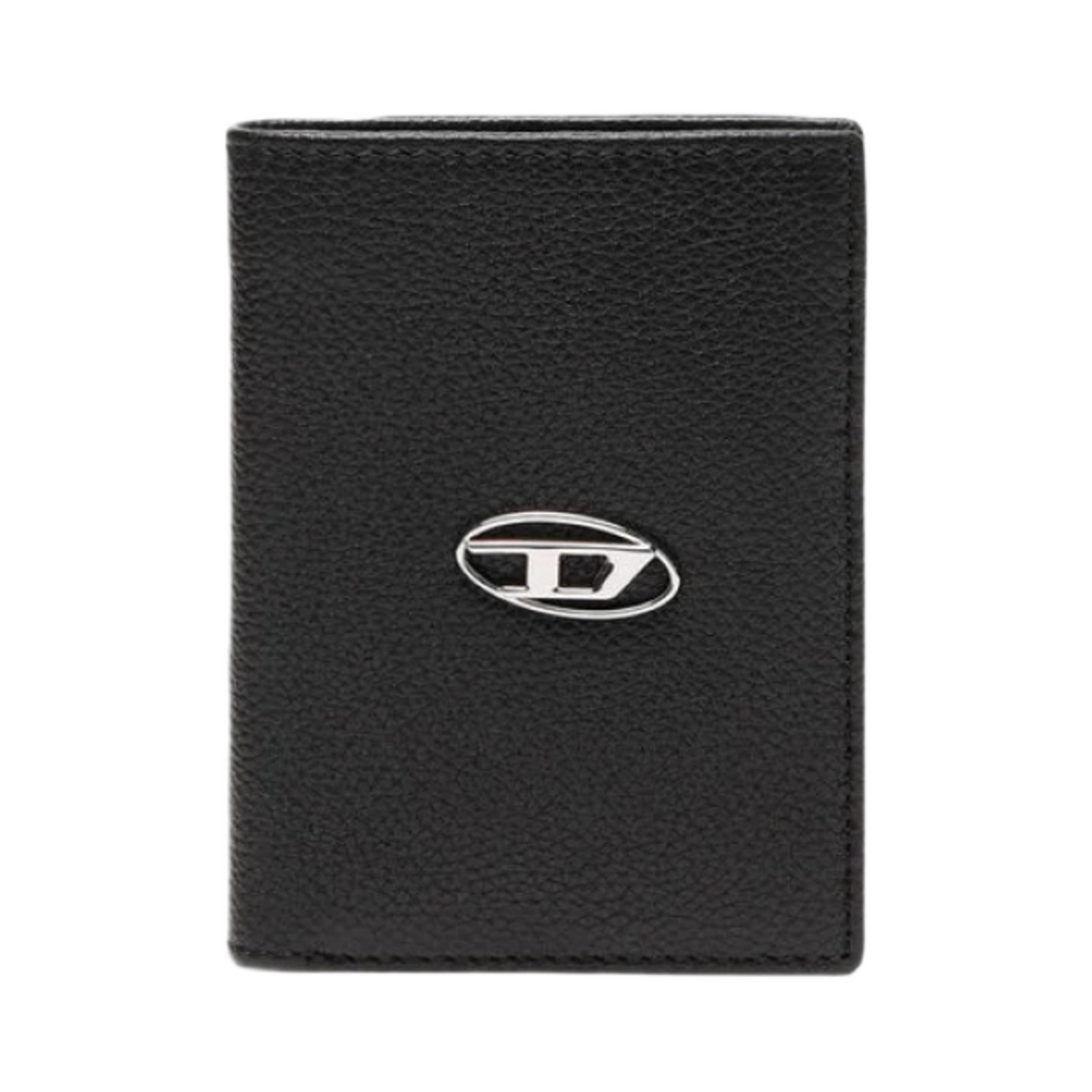 디젤 로고 플라크 버티컬 넬라 레더 바이폴드 월렛 블랙(Diesel Vertical Neela Leather Bi-Fold Wallet with Logo Plaque Black)