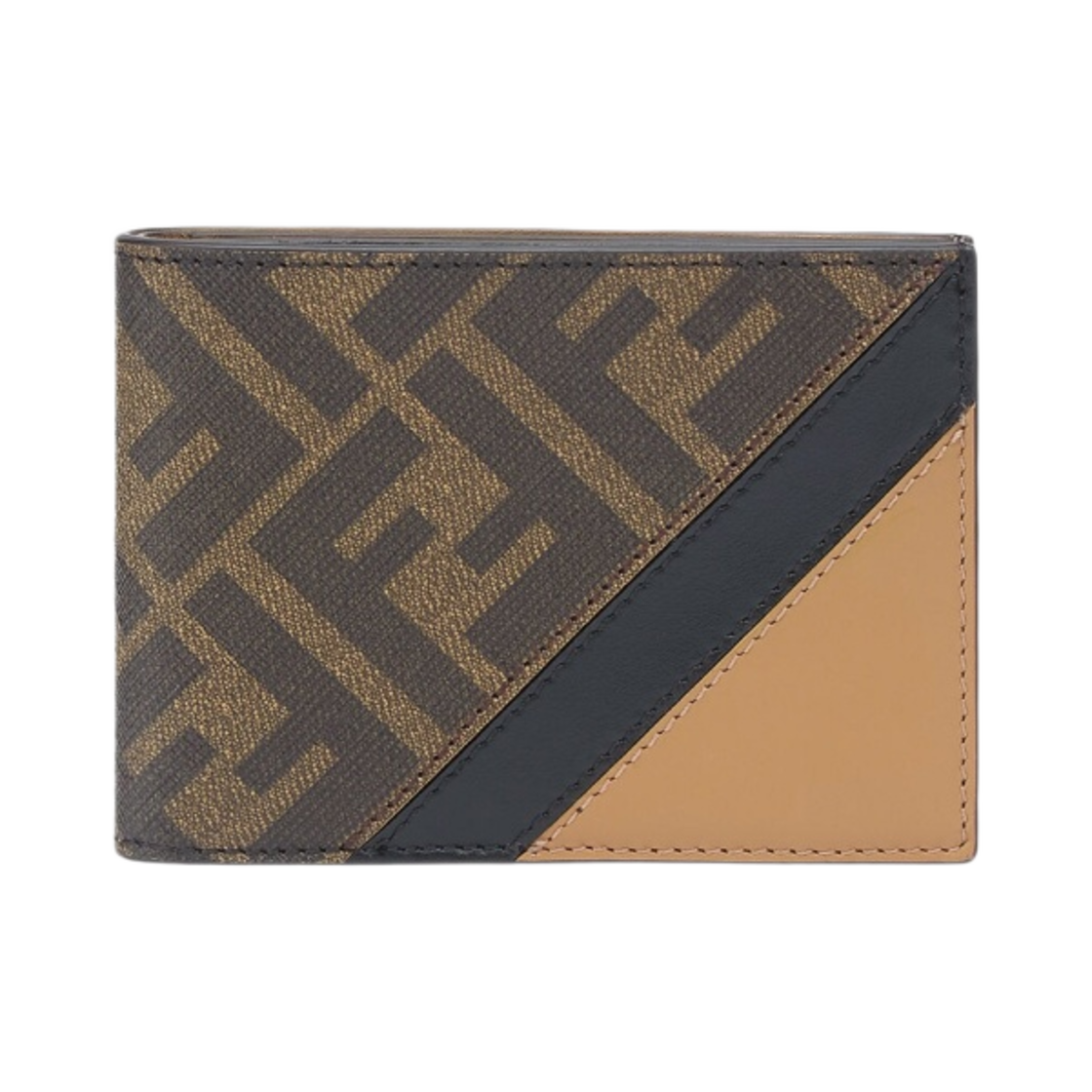 펜디 FF 모티프 패브릭 반지갑 브라운(Fendi FF Motif Fabric Bi-Fold Wallet Brown) - 1
