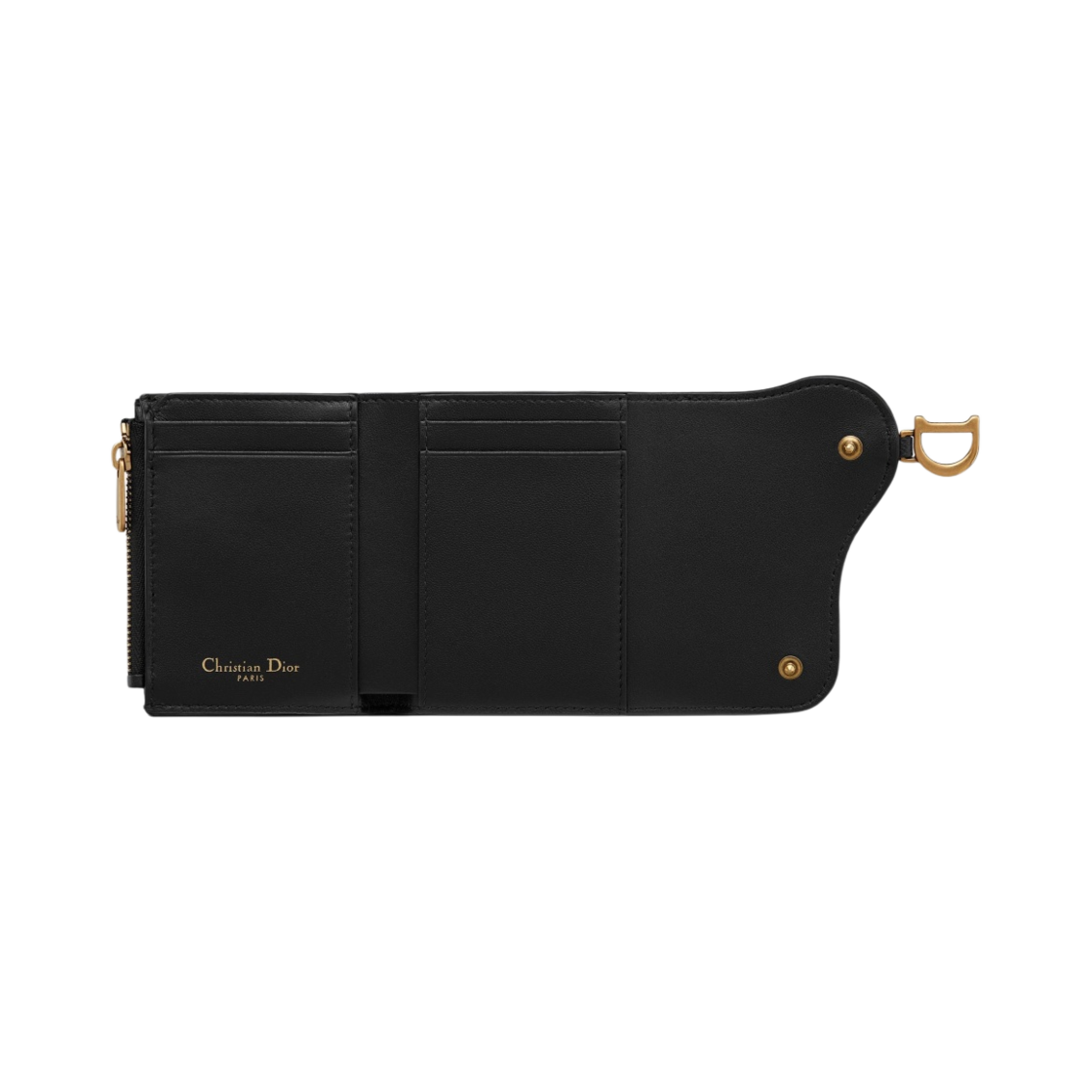 디올 새들 로터스 지갑 그레인드 카프스킨 블랙(Dior Saddle Lotus Wallet Grained Calfskin Black) - 3