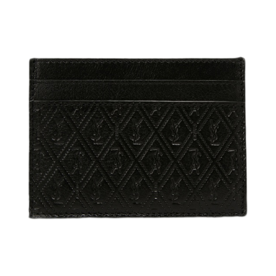 647148-18G1Z-1000 Saint Laurent Le Monogramme Card Holder in Embossed Smooth Leather Black
