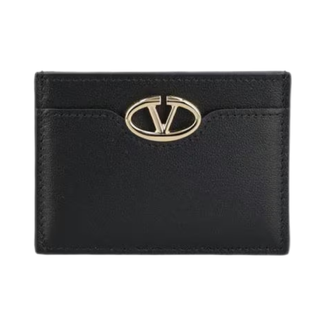 P0AD3MIM0NO Valentino V-Logo Leather Card Holder Black