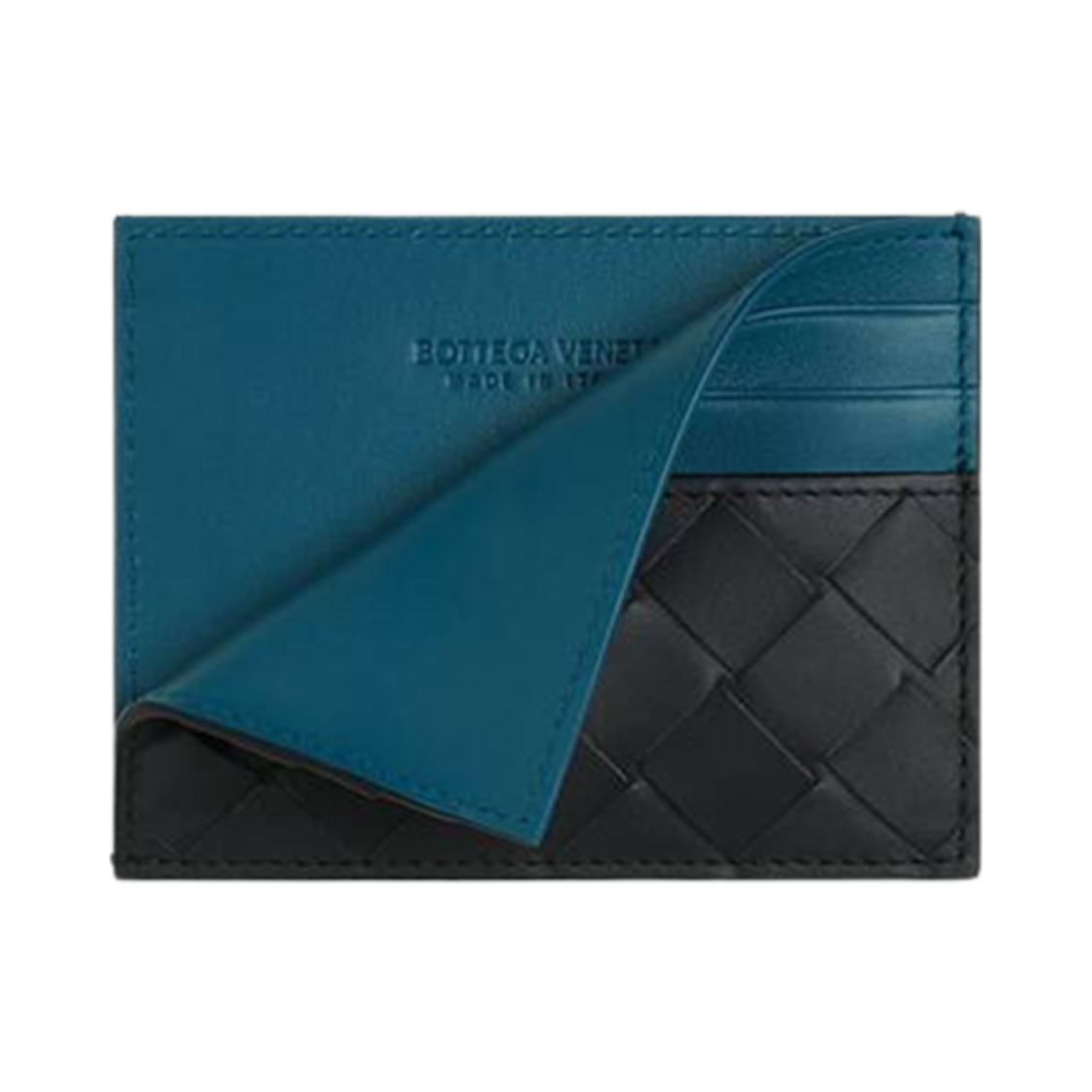 보테가 베네타 인트레치아토 크레딧 카드 케이스 아두와즈 딥 퍼시픽(Bottega Veneta Intrecciato Credit Card Case Ardoise Deep Pacific) - 2
