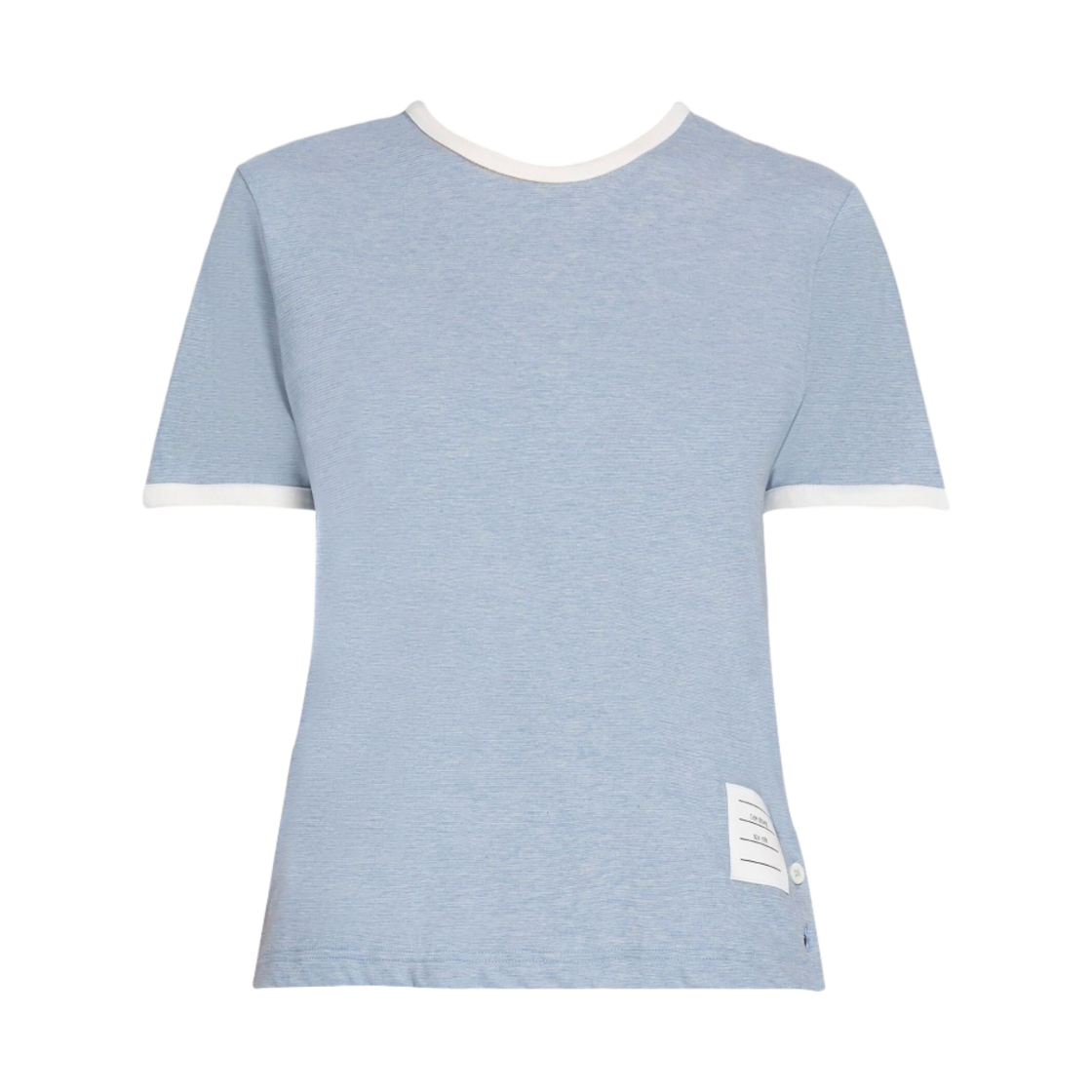 FJS133A-J0043-480 (W) Thom Browne Melange Jersey Short Sleeve Ringer T-Shirt Light Blue - 대표 이미지 #1