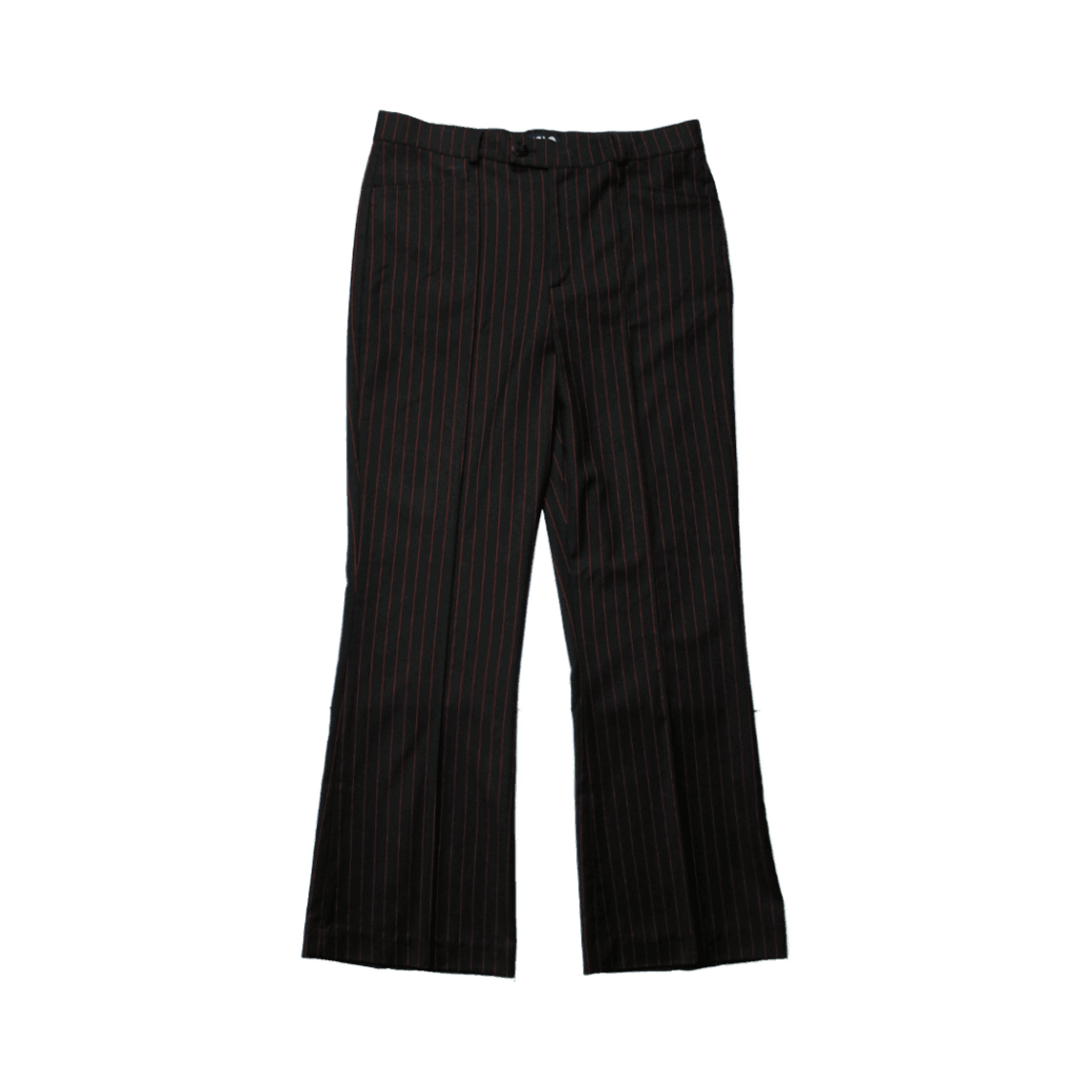 산시 맨즈 세미 플레어 트라우저 레드 핀스트라이프(SANSI Men's Semi Flare Trousers Red Pinstripes)