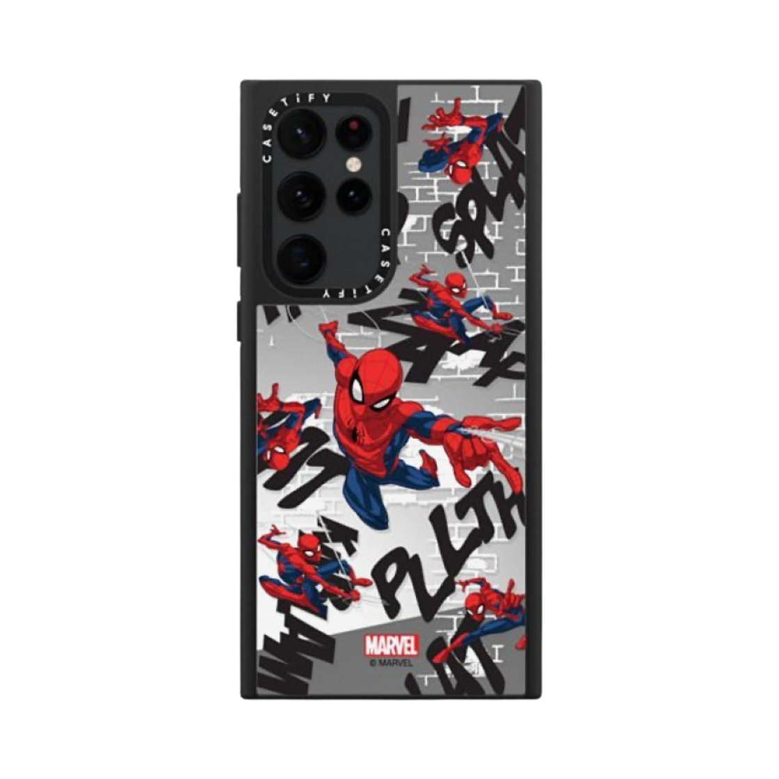 케이스티파이 x 마블 갤럭시 스파이더맨 패턴 미러 케이스 실버 미러 블랙 범퍼(Casetify x Marvel Glaxy Spider-Man Pattern Mirror Case Silver Mirror Black Bumper) - 2