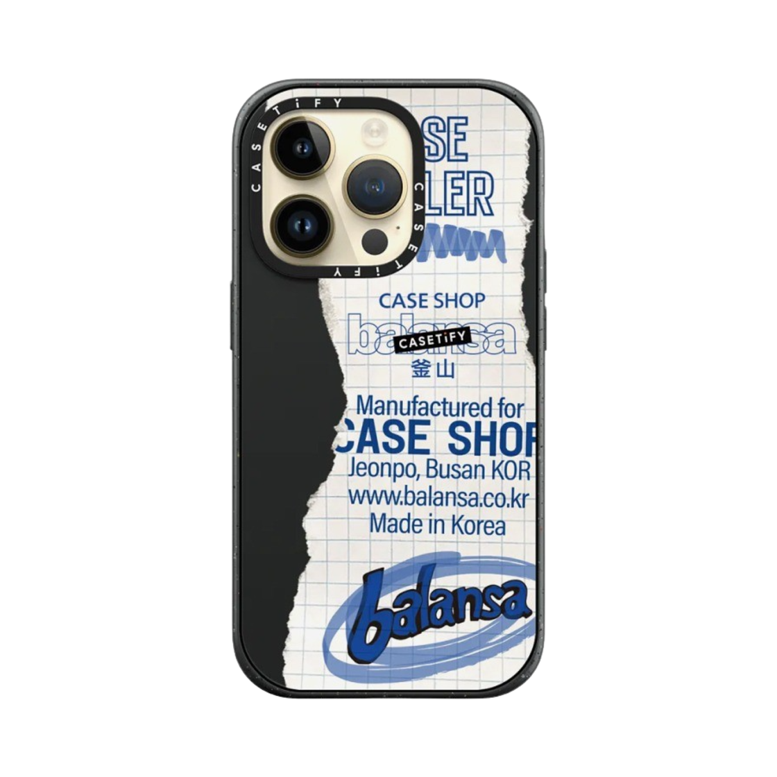 케이스티파이 x 발란사 아이폰 메모 임팩트 케이스 블랙 매트 블랙(Casetify x Balansa iPhone Memo Impact Case Black Matt Black) - 4