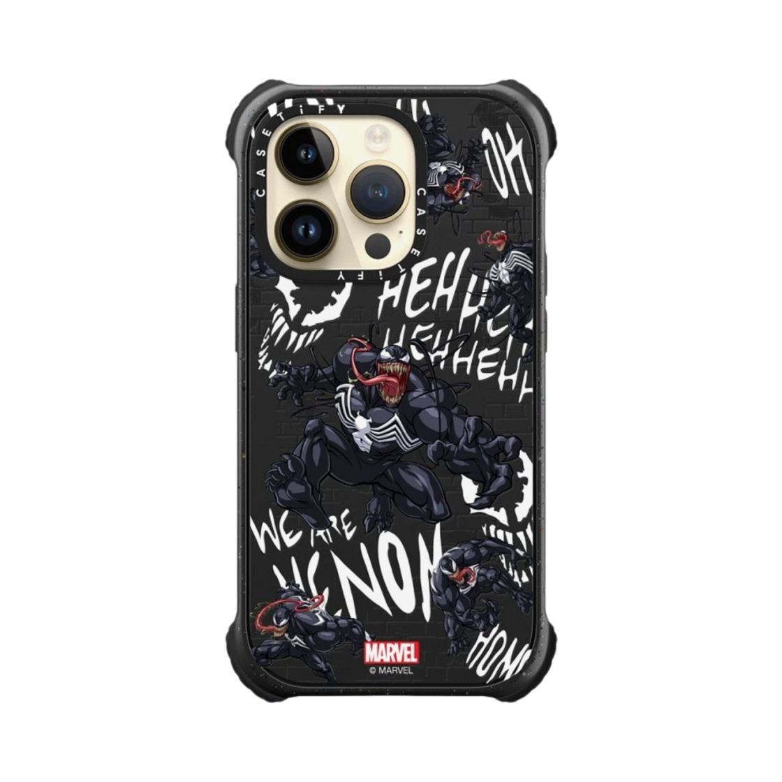 케이스티파이 x 마블 아이폰 베놈 패턴 울트라 임팩트 범퍼 케이스 매트 블랙(Casetify x Marvel iPhone Venom Pattern Ultra Impact Bumper Case Matte Black) - 3