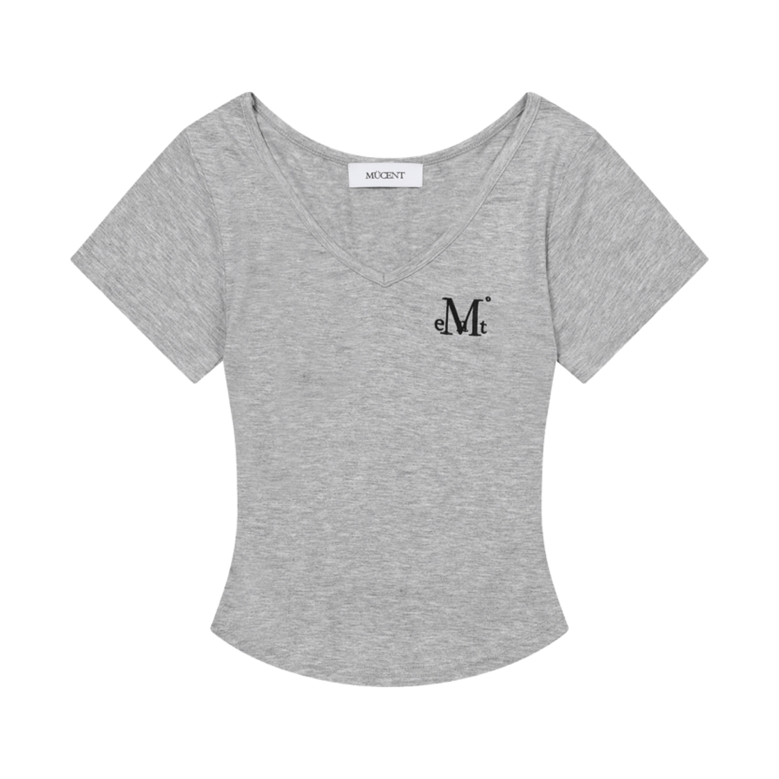P00000WT_02 MUCENT Onyx Signature Logo V-Neck Half T Gray