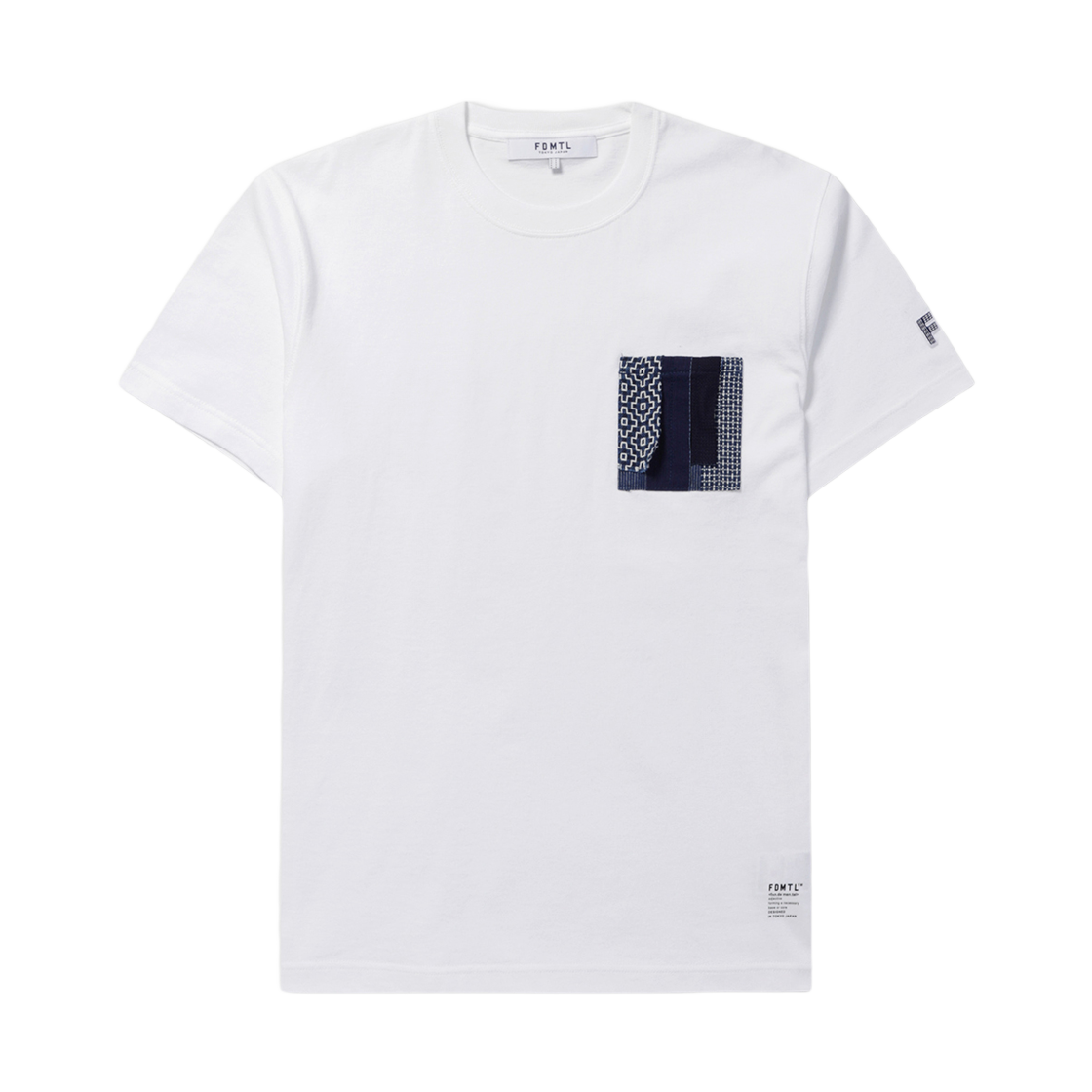 시리즈 펀더멘탈 인디고 패치 티셔츠 화이트(SERIES FDMTL Indigo Patch T-Shirt White)