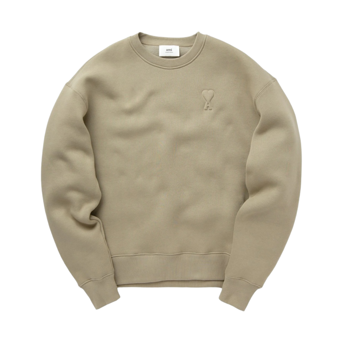 아미 하트 로고 엠보스 크루 스웨트셔츠 세이지(AMI de Coeur Embossed Heart Crew Sweatshirt Sage) - 1