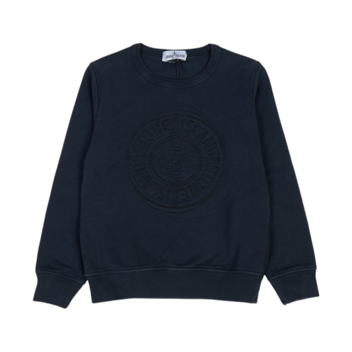 791662320-V0020 (Kids) Stone Island 62320 Fleece Crewneck Sweatshirt Navy Blue - 23FW