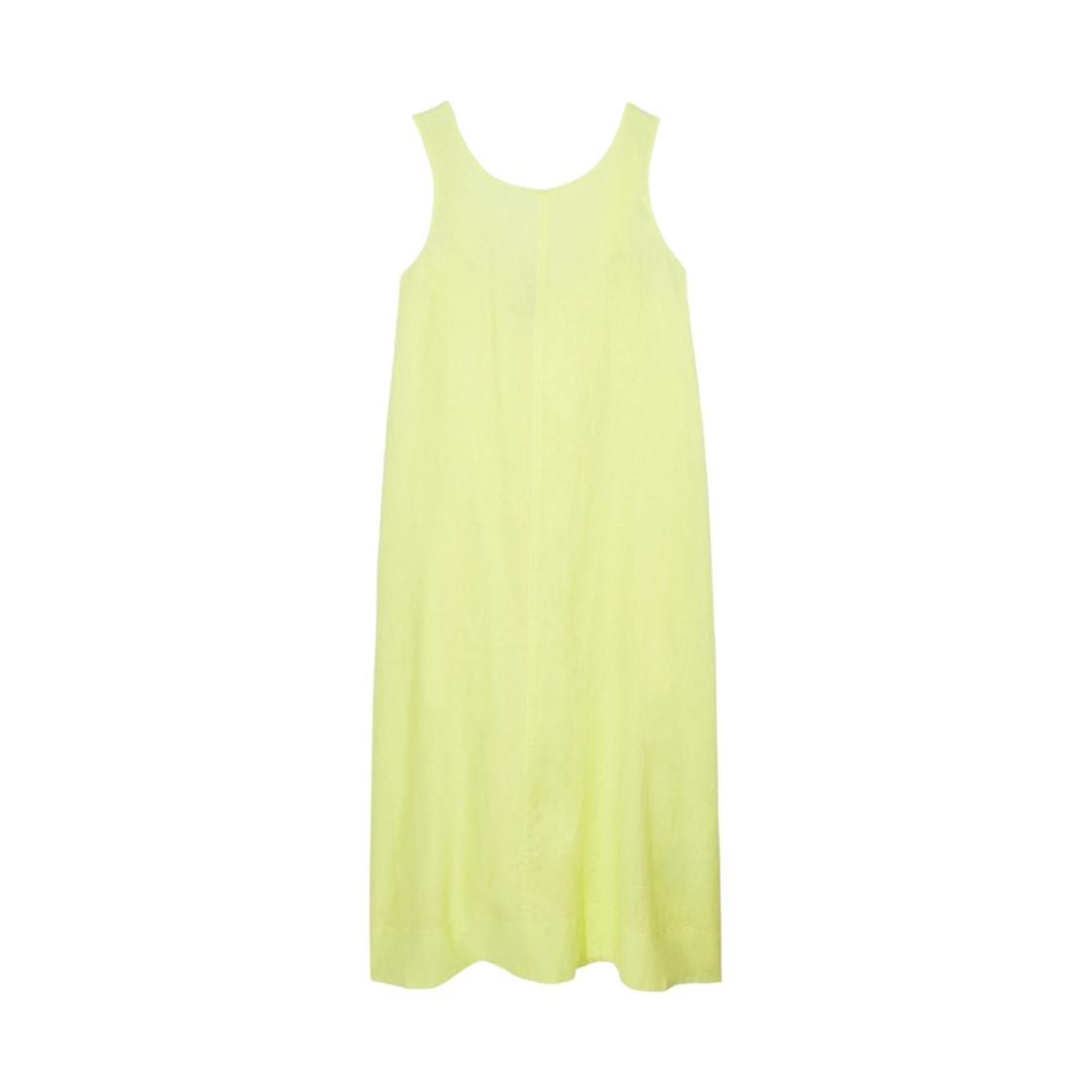 (W) 코스 개더드 리넨 미디 드레스 옐로우((W) COS Gathered Linen Midi Dress Yellow) - 1
