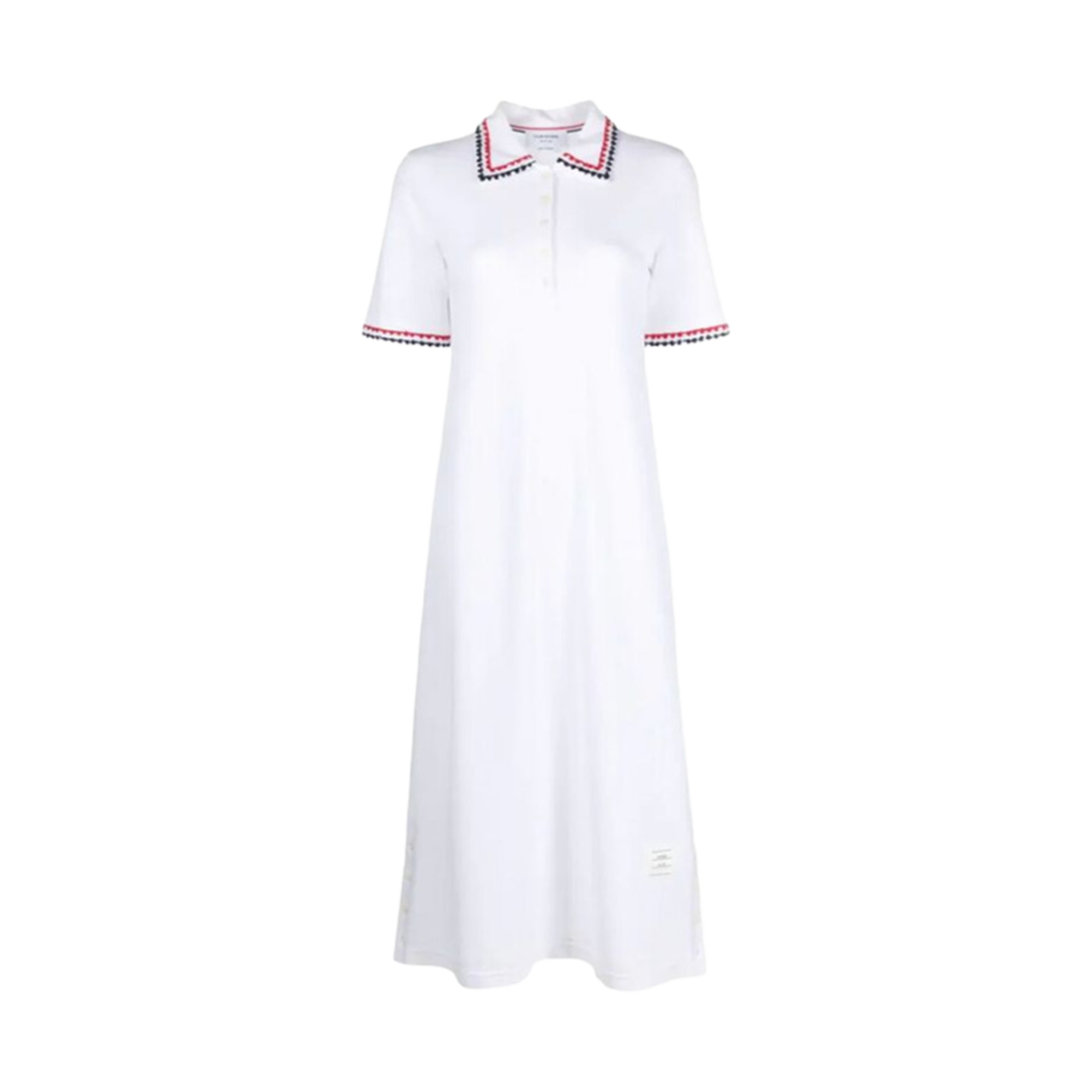 FJD111A-J0089-100 (W) Thom Browne Classic Pique Polo Dress White