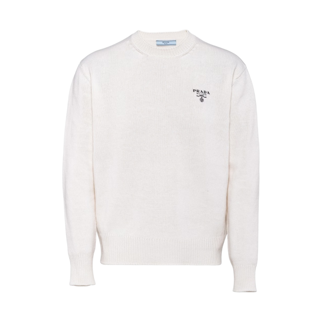 P24R1A-102N-F0AA1 (W) Prada Cashmere Crewneck Sweater White