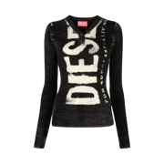 (W) Diesel Slim M-Arita Painting Logo Knit Black